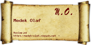 Medek Olaf névjegykártya